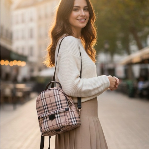 Tartan Print Mini Backpack - Picture 2 of 8